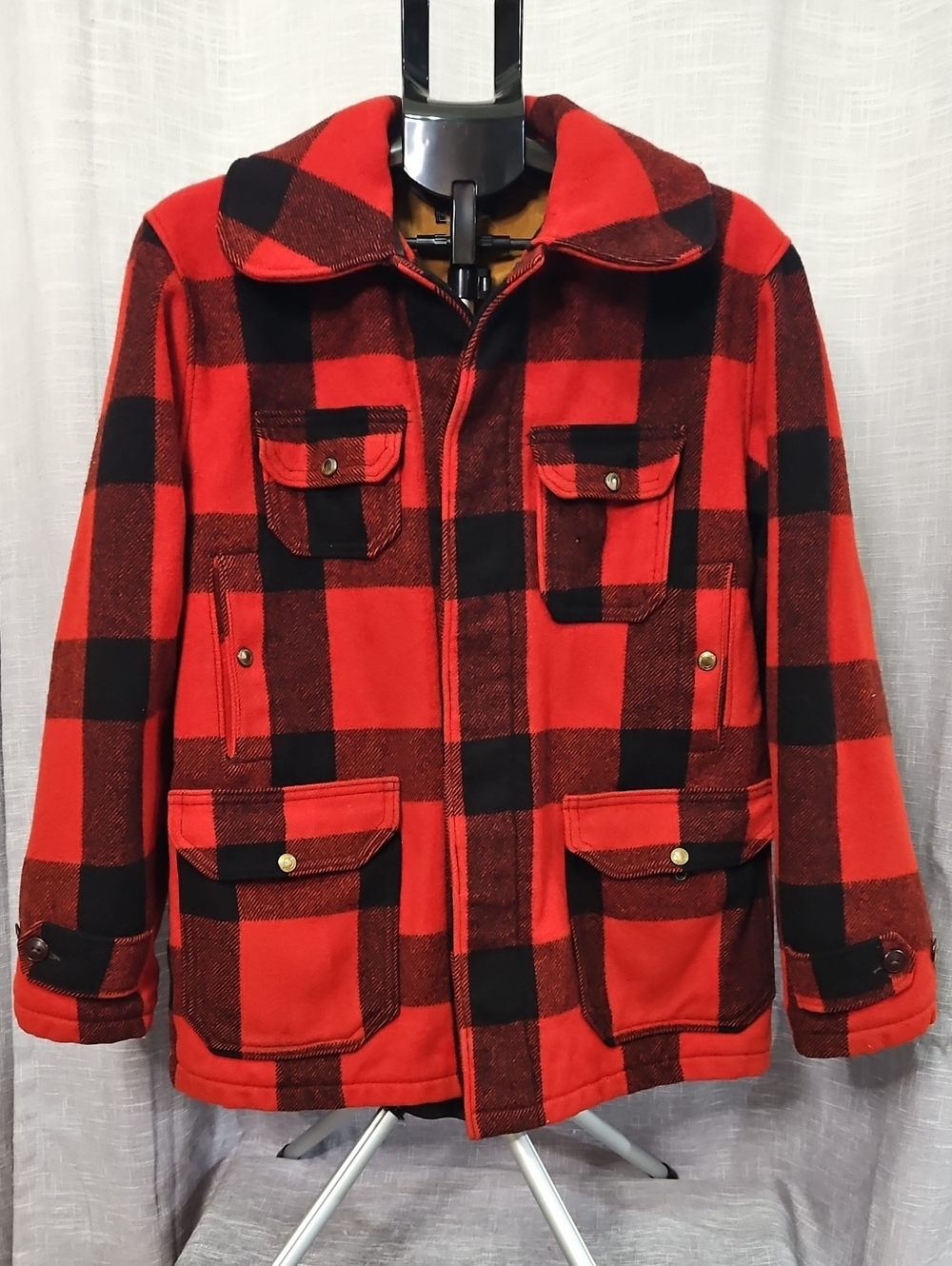 Vintage Woolrich Mackinaw Buffalo Plaid Wool Hunting Jacket